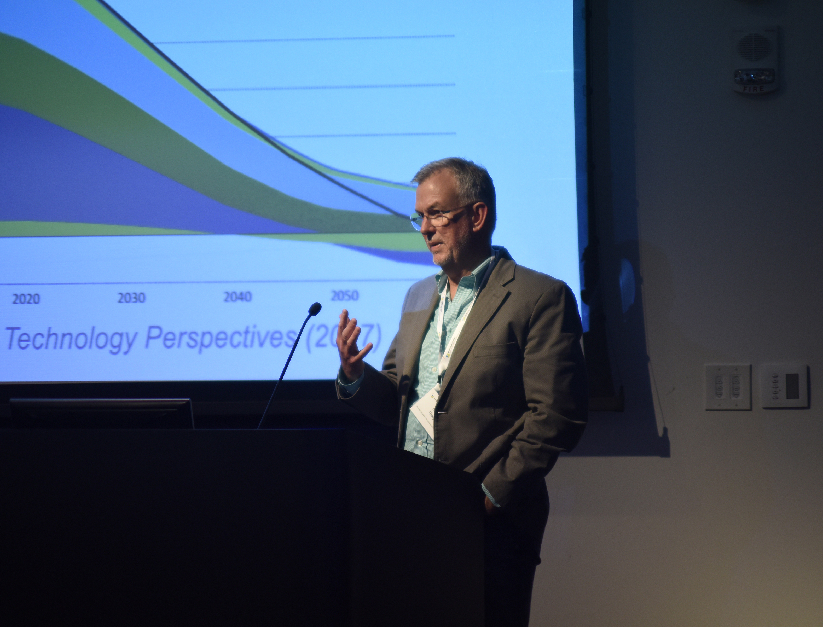 Chris Greig, Gerhard R. Andlinger Visiting Fellow in Energy and the Environment, opens the 2-day workshop at Maeder Hall Auditorium on June 12, 2019.