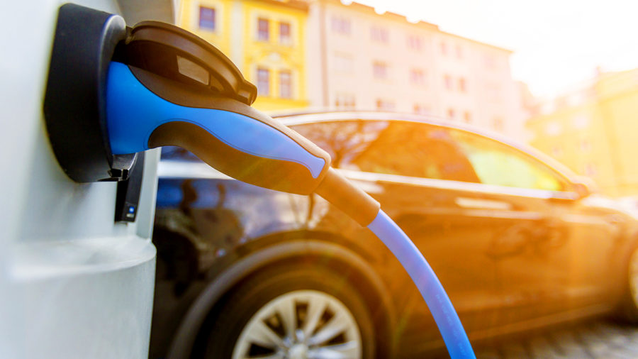 electric vehicle being charged