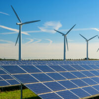 Wind turbines and solar panels