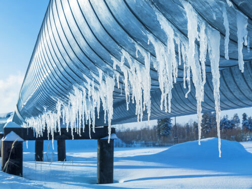 Frozen gas pipeline
