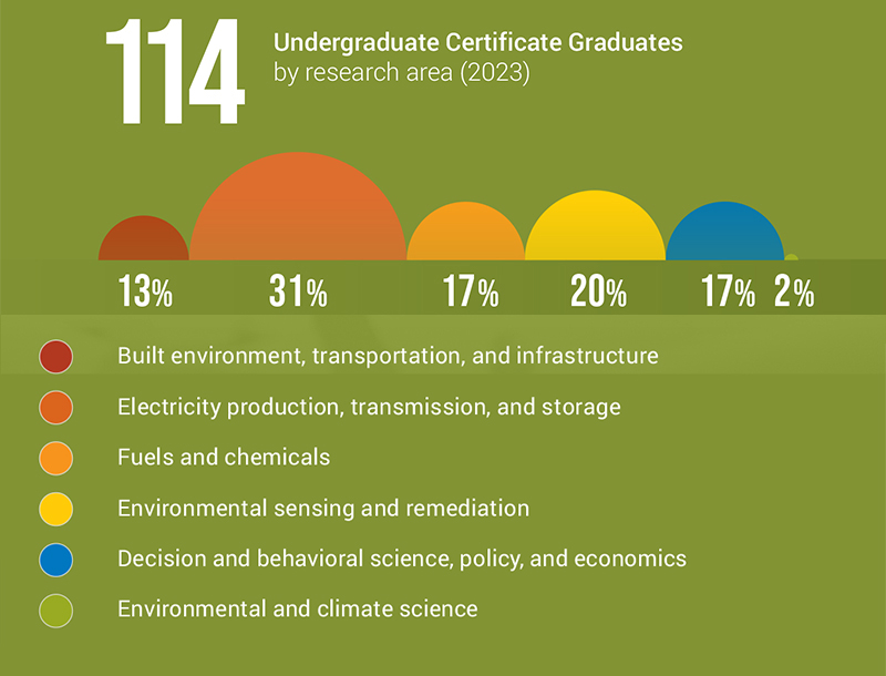 Graphic highlighting 114 Undergraduate Certificate Courses