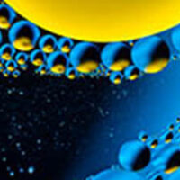 closeup of bubbles forming around a larger circle