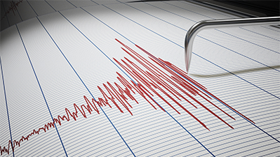 Seismograph for earthquake detection or lie detector is drawing