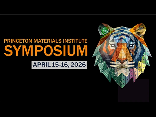 Princeton Materials Institute Symposium banner featuring a multicolored tiger