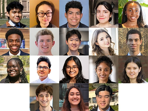 18 headshots of students
